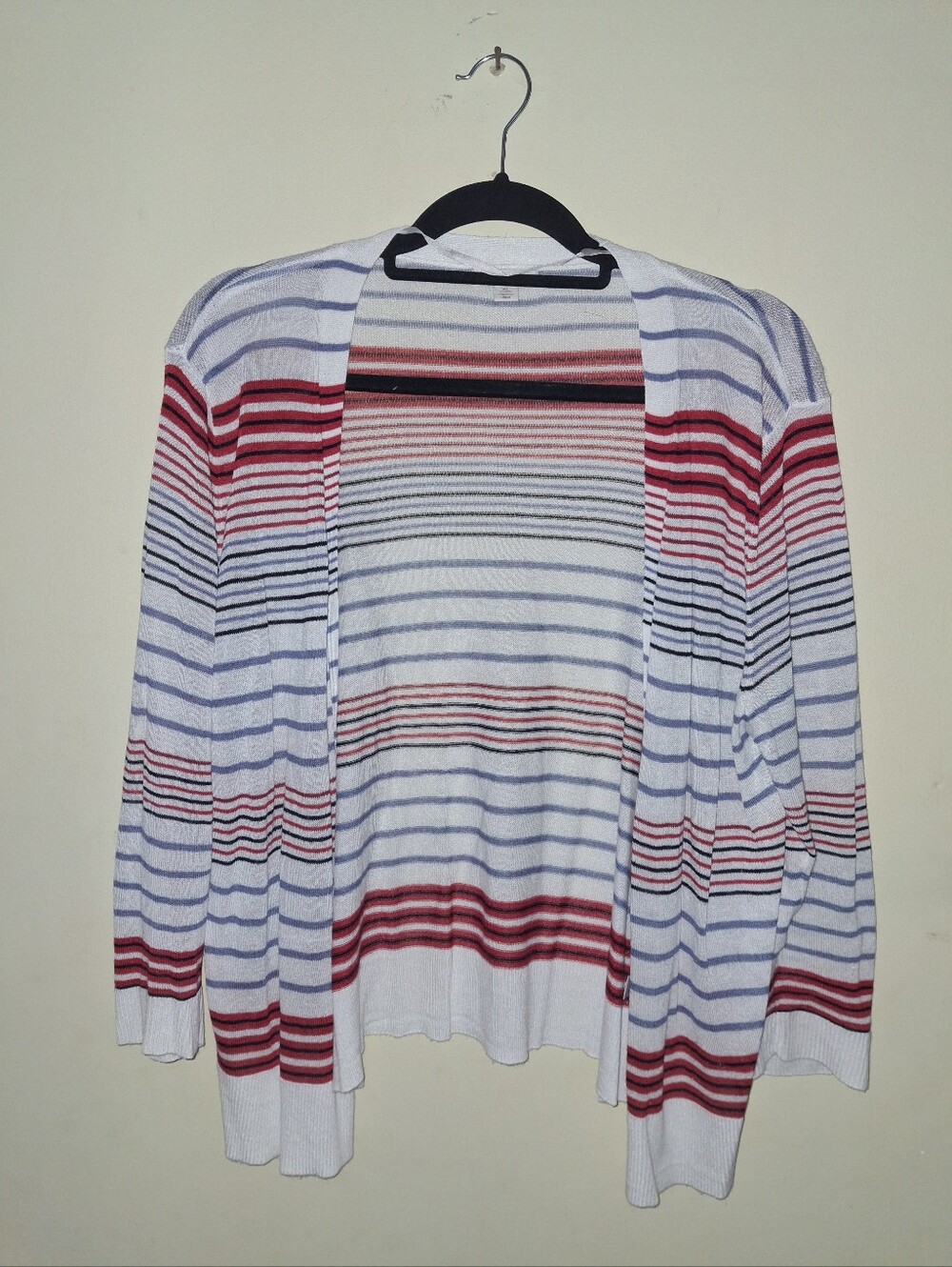 Cato Thin Button Front Cardigan Red White And Blue XL